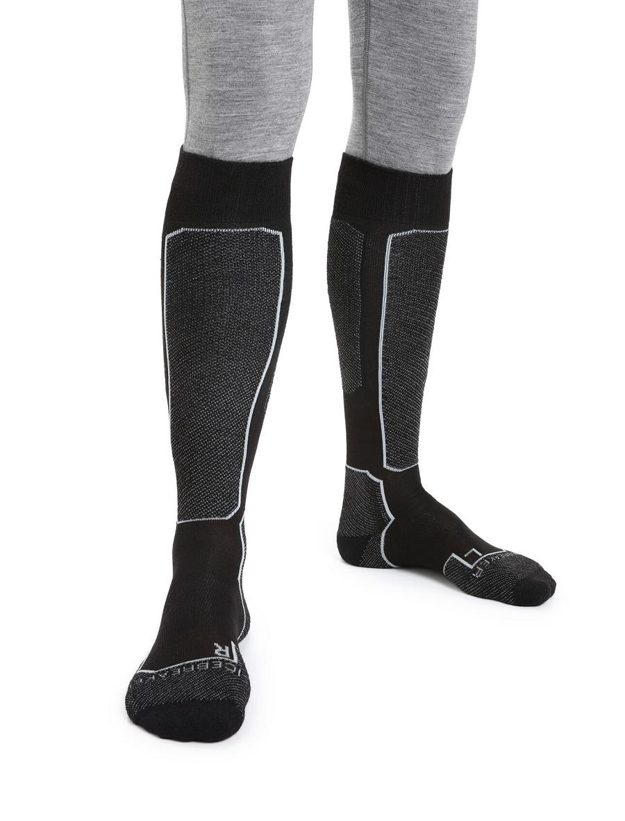 Icebreaker Merino Ski+ Light Over the Calf Férfi Zokni Fekete | HU 1014HAPK